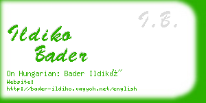 ildiko bader business card